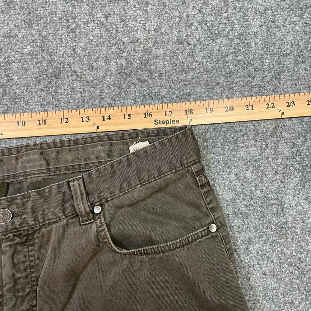 Ermenegildo Zegna Pants Mens 40 Brown Cotton Straight Leg Made in Italy